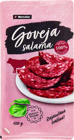 Narezek goveja salama, Mercator, pakirano, 100 g