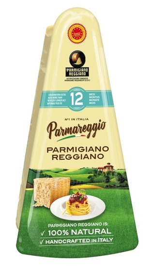 Trdi sir za ribanje, Parmigiano Reggiano, zorjen najmanj 12 mesecev, Parmareggio, ZOP, pakirano, 150 g