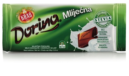 Mlečna čokolada s stevio, Dorina, 80 g
