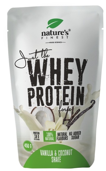 Proteini Whey Shake, vanilija in kokos, Nature's Finest, 450 g