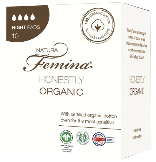 Nočni vložki, Natura Femina organic, 10/1