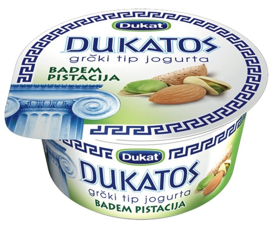 Grški tip jogurta, pistacija in mandelj, Dukatos, 150 g