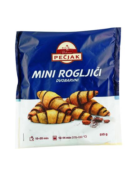 Mini rogljički, dvobarvni, Pekarna Pečjak, zamrznjeno, 510 g