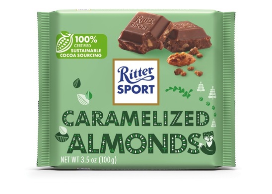 Čokolada s karameliziranimi mandlji, Ritter Sport, 100 g