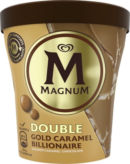 Sladoled v lončku, Double Gold Caramel Billionaire, Magnum, 440 ml