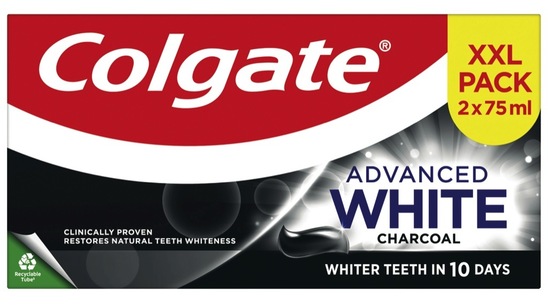 Zobna pasta, Advanced White Charcoal, Colgate, 2 x 75 ml