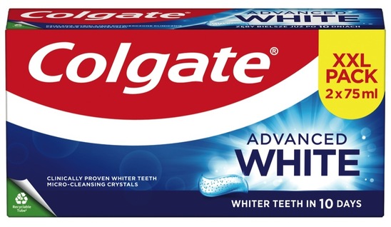 Zobna pasta, Advanced White, Colgate, 2 x 75 ml