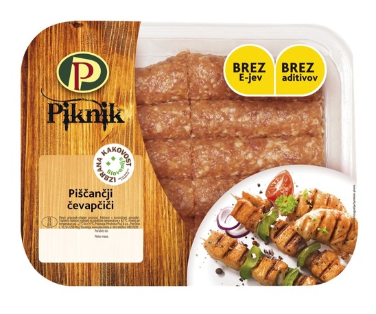 Piščančji čevapčiči Piknik, Perutnina Ptuj, pakirano, 400 g, IK