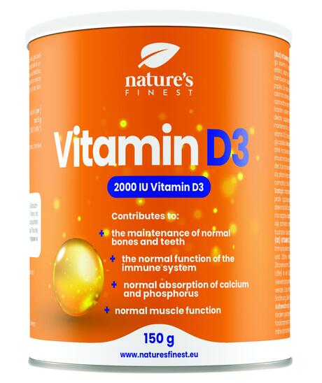 Vitamin D3 v prahu, 2000UI Drink mix, Nature's Finest, 150 g