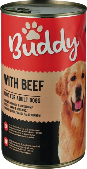 Hrana za pse z govedino, Buddy, 1250 g