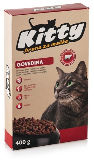 Hrana za mačke z govedino, Kitty, 400 g