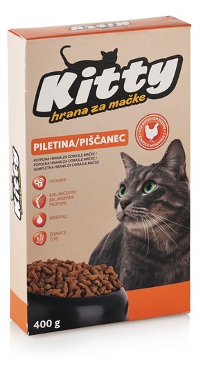 Hrana za mačke s piščancem, Kitty, 400 g