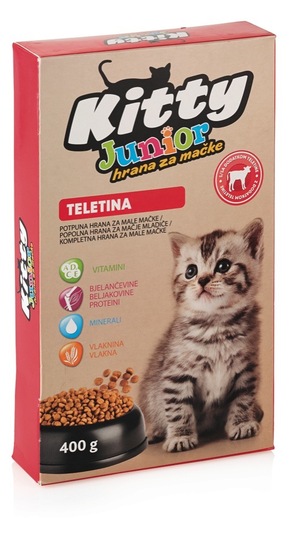 Hrana za mačke s teletino Junior, Kitty, 400 g