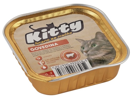 Hrana za mačke z govedino, Kitty, 100 g