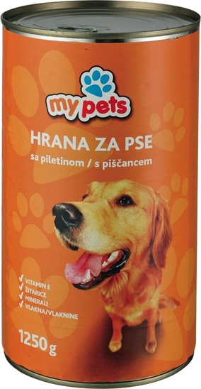 Hrana za pse s piščancem in puranom, My Pets, 1250 g