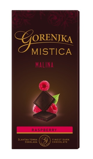 Temna čokolada Mistica z malino, Gorenjka, 100 g