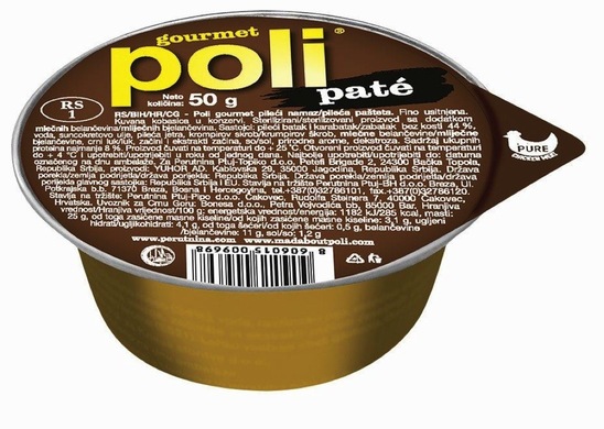 Pašteta pate, Gourmet, Poli, 50 g