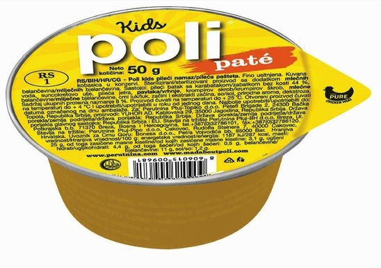 Pašteta pate Kids, Poli, 50 g