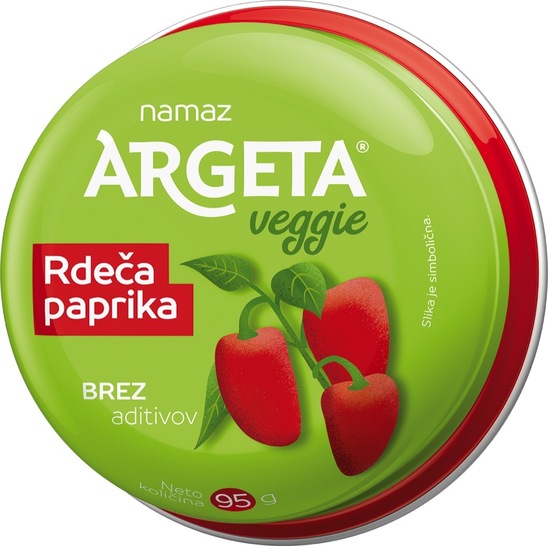 Zelenjavni namaz, čičerika in rdeča paprika, Argeta, 95 g