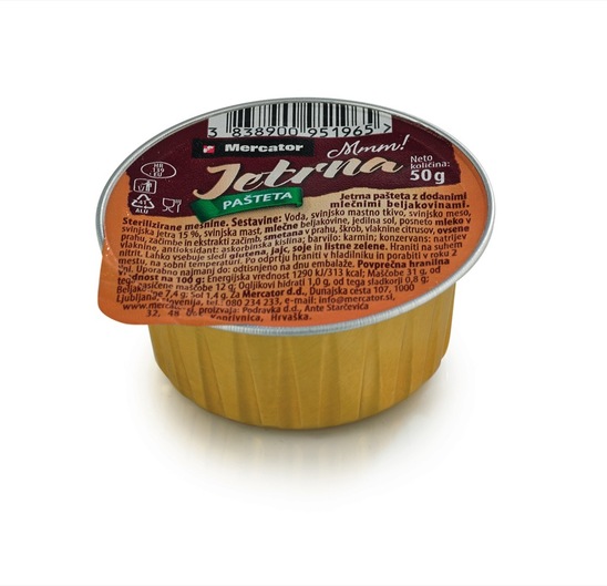 Jetrna pašteta, Mercator, 50 g