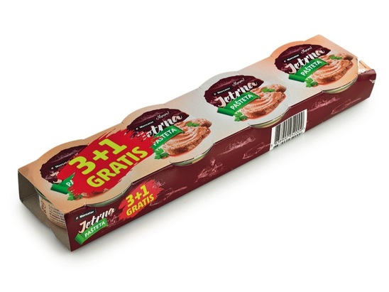 Jetrna pašteta, Mercator, 3 x 95 g + 95 g gratis