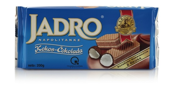 Napolitanke s kokosom in čokolado, Jadro, 200 g