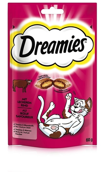 Prigrizek za mačke z govedino, Dreamies, 60 g