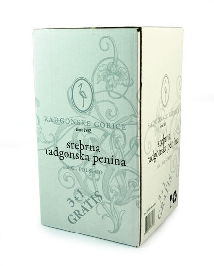 Srebrna radgonska penina, peneče vino, Radgonske Gorice,  4x0,75l