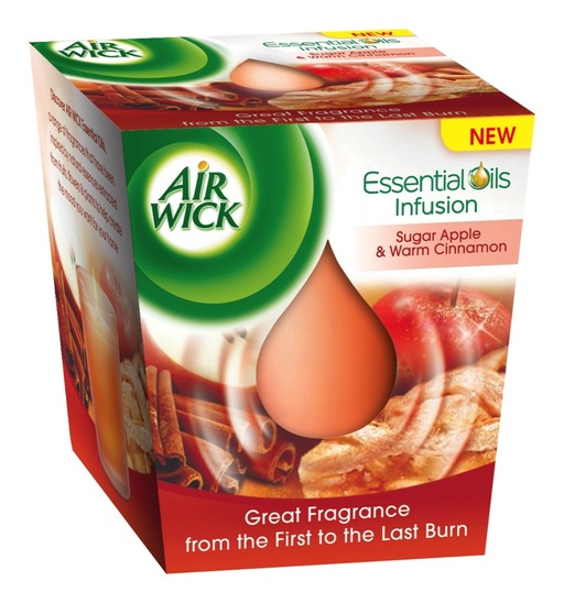 Dišeča sveča, Air Wick Essential Oil Infusions Sugar Apple & Warm Cinnamon, 105 g