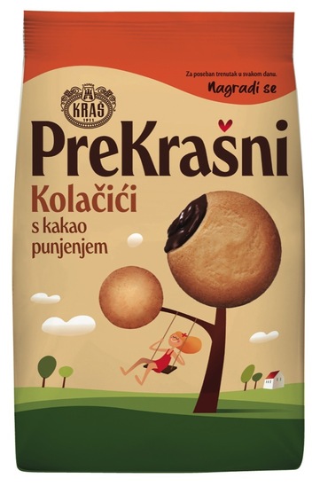 Keksi PreKrašni, čajno pecivo s kakavovim polnilom, Kraš, 220 g