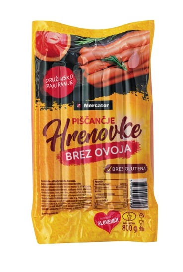 Piščančje hrenovke, Mercator, 800 g