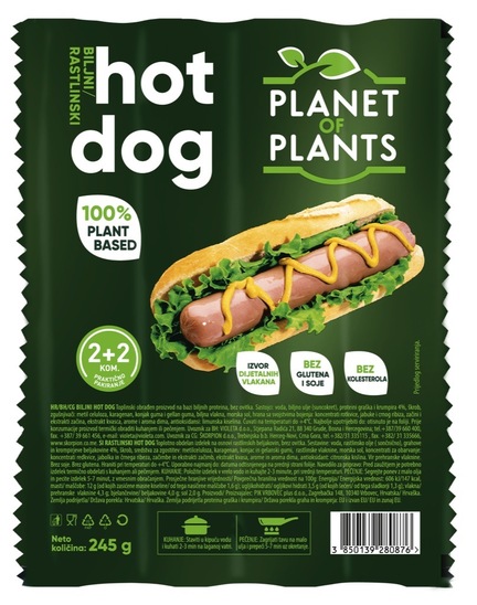 Hot dog hrenovke, Planet of Plants, pakirano, 245 g