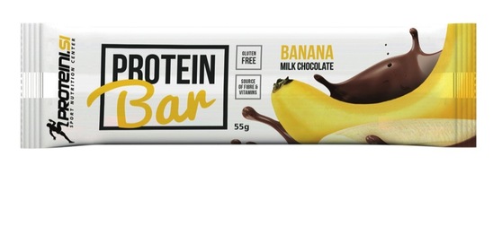 Proteinska ploščica, banana in mlečna čokolada, Proteini.si, 55 g