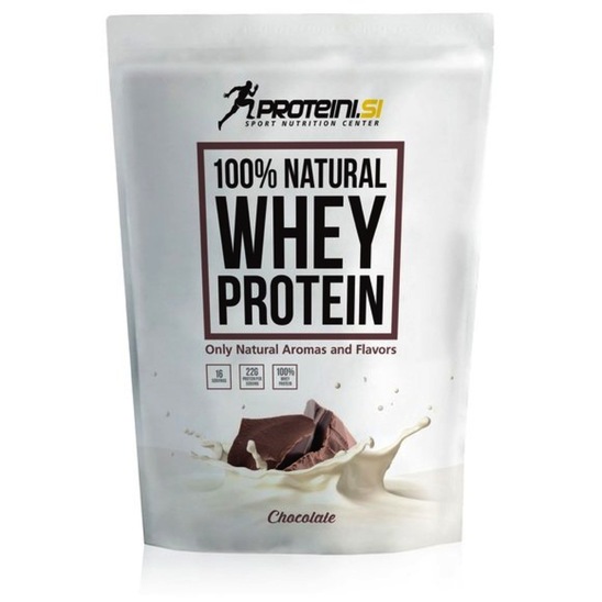 Proteini v prahu 100 % Natural Whey, čokolada, Proteini.si, 500 g