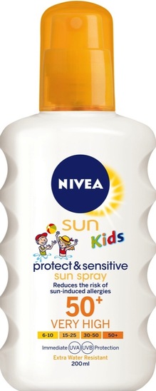 Zaščitni sprej za sončenje, Pure & Sensitive, za otroke, SPF 50, Nivea Sun, 200 ml