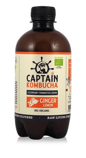 Gazirana pijača Kombucha ingver, Captain Kombucha, 400 ml