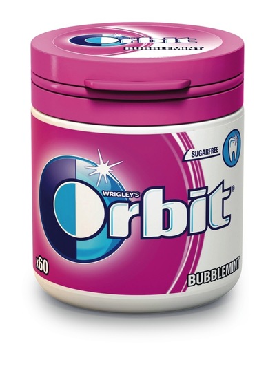 Žvečilni gumi Orbit Bubblemint, 85 g
