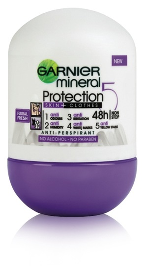 Deodorant Invisible Black & White & Colours roll on, Garnier, 50 ml