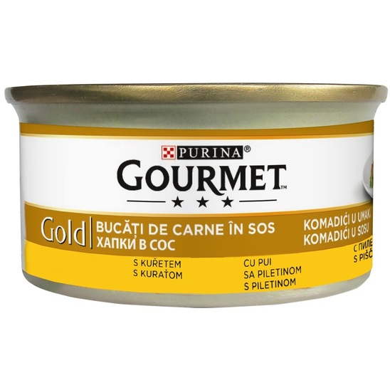 Hrana za mačke Gourmet Gold s piščancem, Purina, 85 g