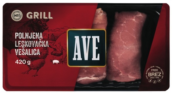 Polnjena leskovačka vešalica, Ave Grill, 420 g