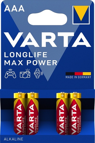 Baterijski vložek Longlife Max Power, Varta, AAA, 4/1