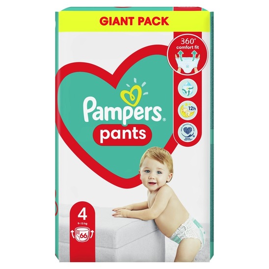 Pampers hlačne plenice, giant pack S6 (9-15kg), 66/1