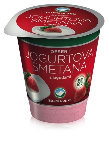 Smetanov jogurt z jagodo, 7,8 % m.m., Zelene Doline, 150 g