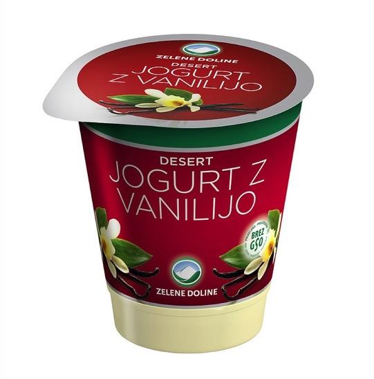Sadni jogurt z vanilijo, 5,8 % m.m., Zelene Doline, 150 g