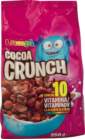 Otroški kosmiči, čokoladne školjke, Lumpi, 250 g