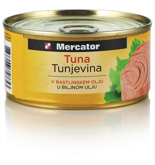 Tuna v rastlinskem olju, Mercator, 185 g