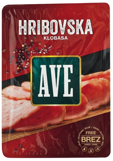 Narezek Hribovska klobasa Ave, pakiran, 100 g, Panvita