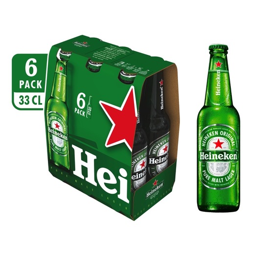 Pivo Heineken, 5,0 % alkohola, 6 x 0,33 l