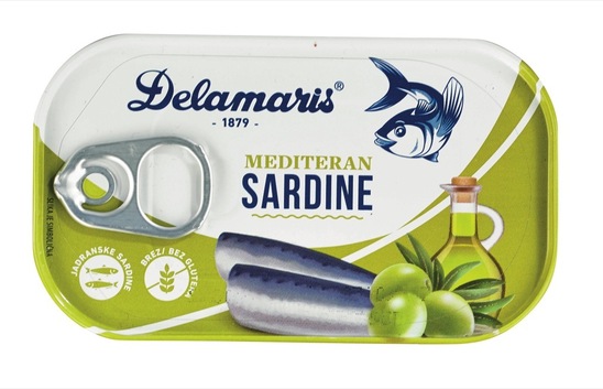 Sardine v mediteranskem olju, Delamaris, 90 g