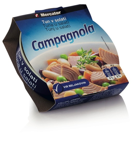 Tuna v solati Campagnola, Mercator, 160 g